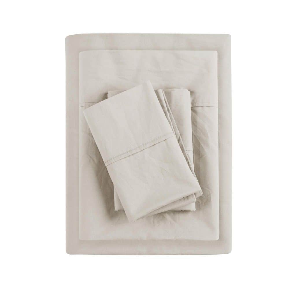 Full White Cotton Percale Sheet Set