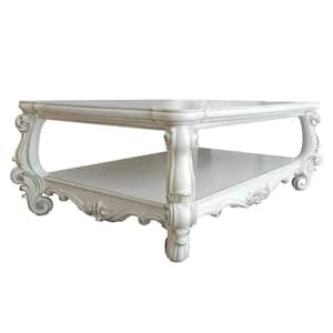 Versailles 21 in. Bone White Finish Rectangle Wood Coffee Table