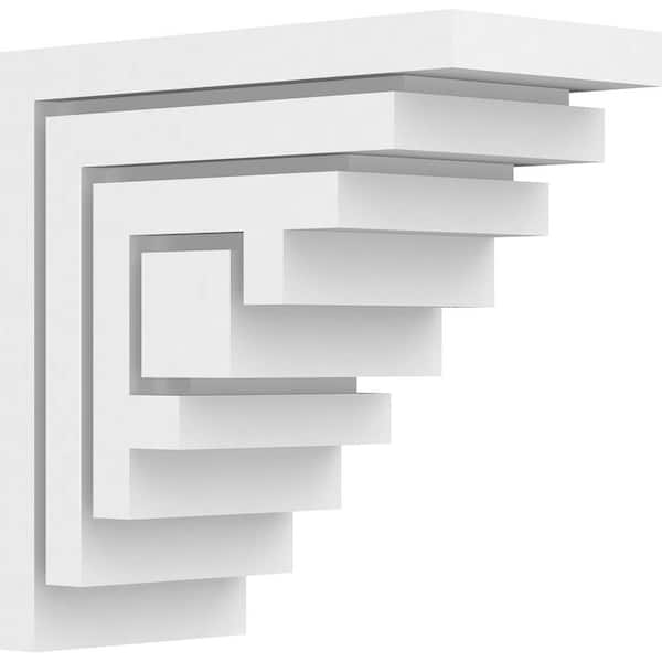 Ekena Millwork 3-1/2 in. x 7 in. x 7 in. Standard Landon Unfinsihed Architectural Grade PVC Bracket