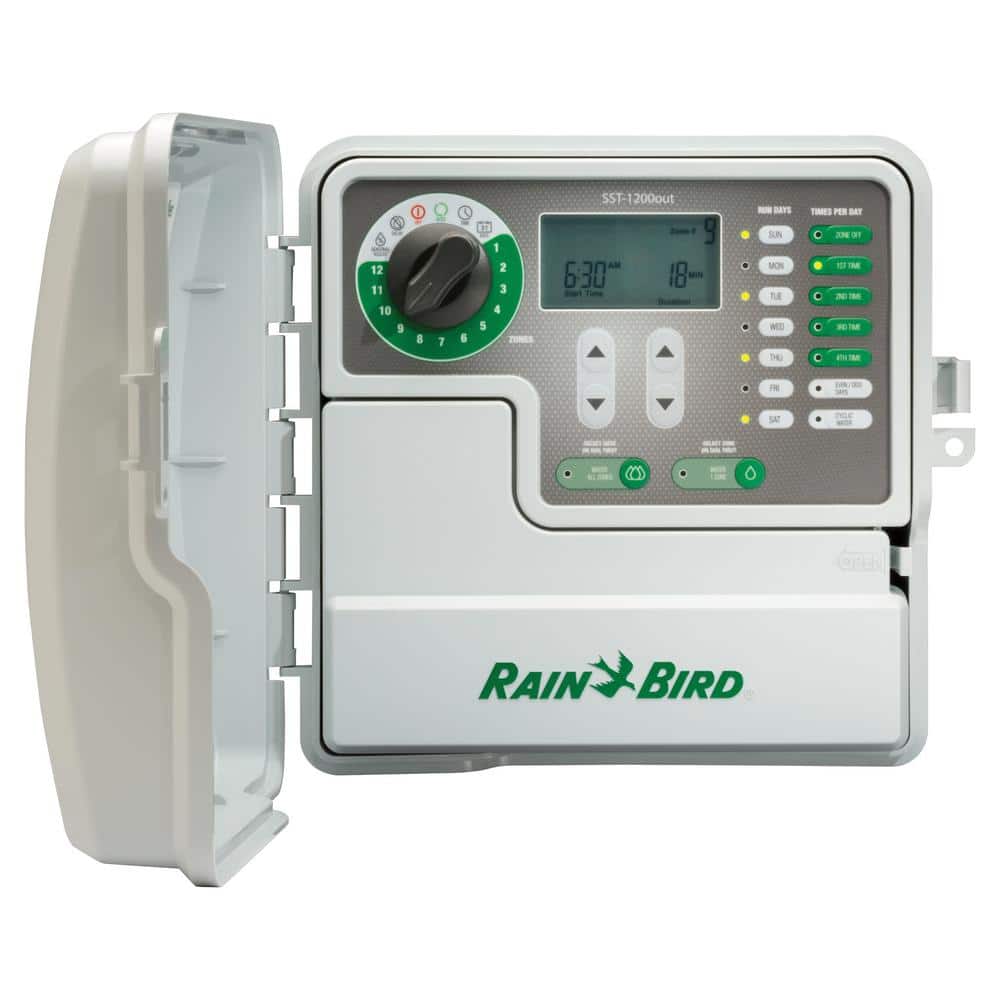 A nueve Peculiar Estudiante Rain Bird 12-Station Indoor/Outdoor Simple-to-Set Irrigation Timer  SST1200out - The Home Depot