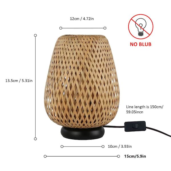 INNOBULE 5.31 in. Beige Rattan Bamboo Woven Japanese Stye INNOBULE 5.31 in. Beige Rattan Bamboo Woven Japanese Stye