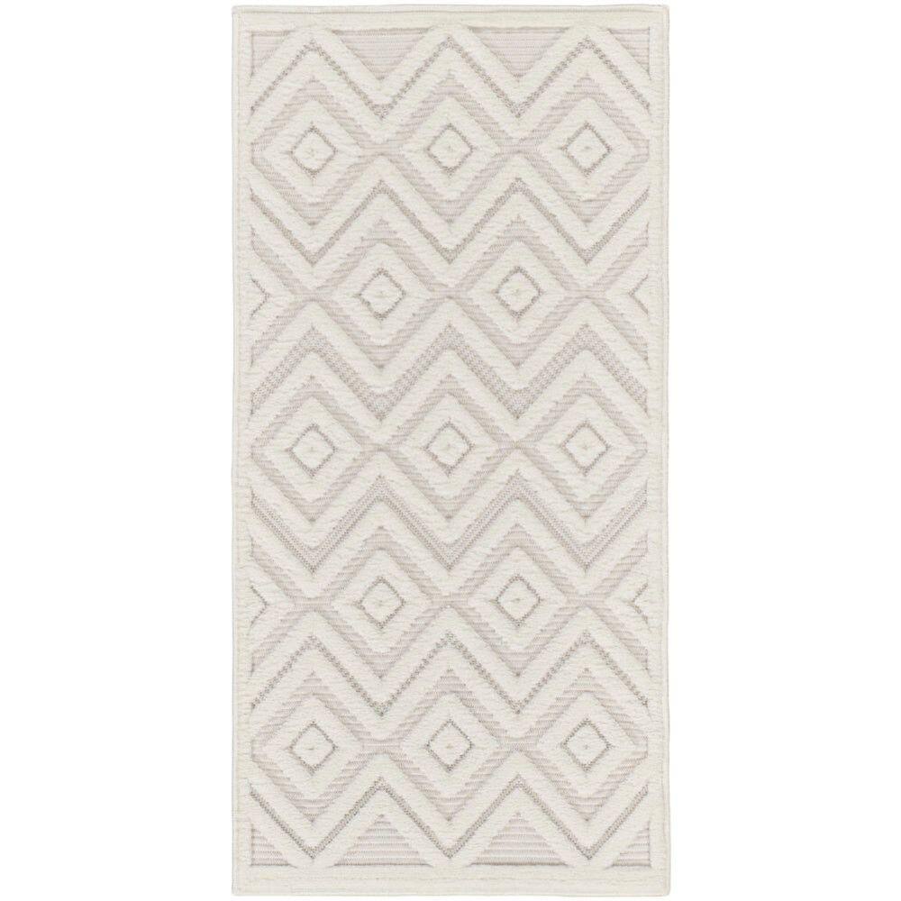 Versatile Ivory White 3 ft. x 5 ft. Diamond Contemporary Area Rug price history on PriceWatchPro
