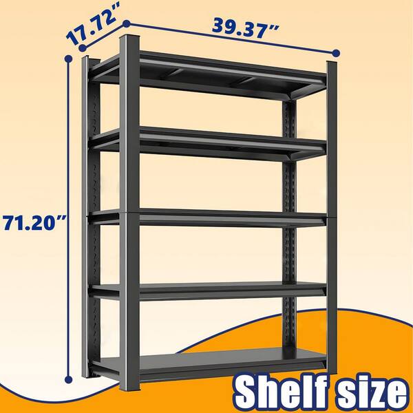 39.37 in. W x 71.2 in. H Shed Shelving 5-Tier Adjustable Storage