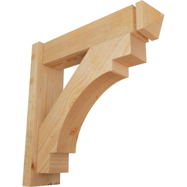 Ekena Millwork 6 in. x 24 in. x 24 in. Merced Arts and Crafts Rough Sawn Douglas Fir Outlooker