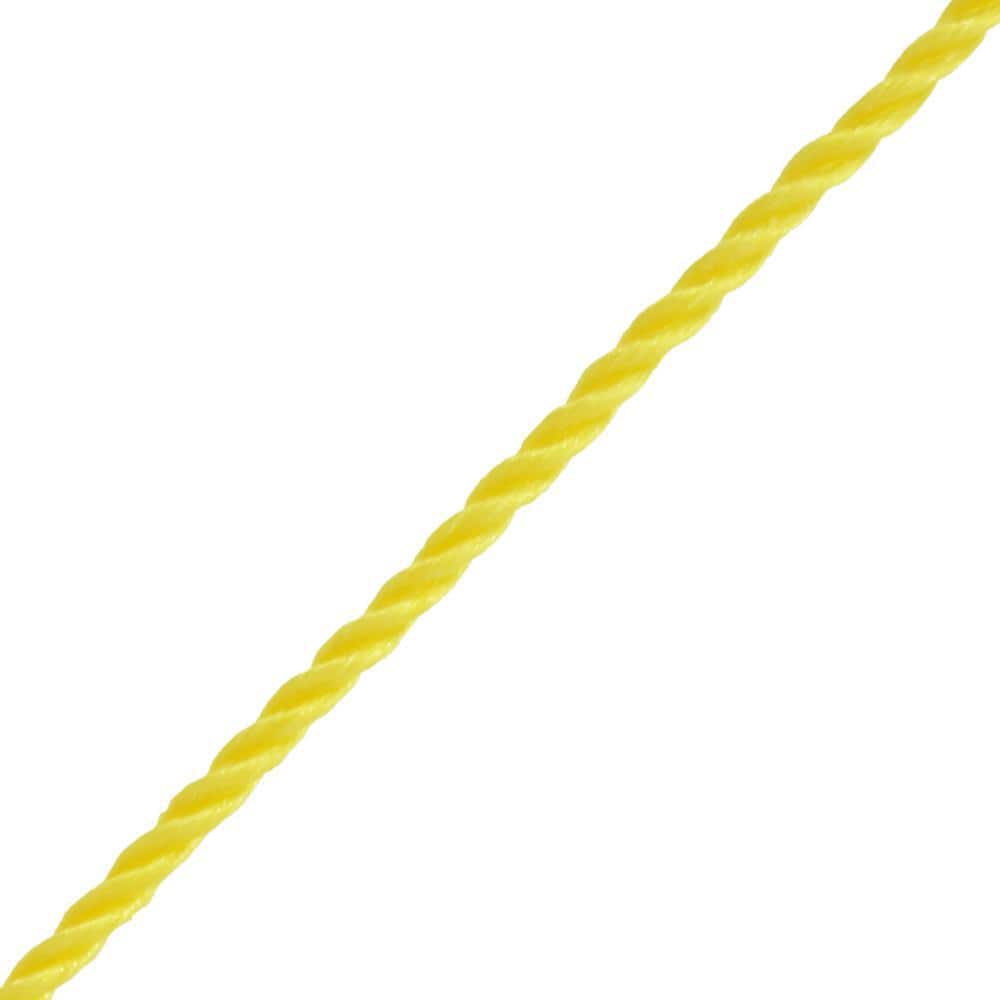 Everbilt 1/4 in. x 1 ft. Twisted Polypropylene Rope in Yellow 72616 - The  Home Depot