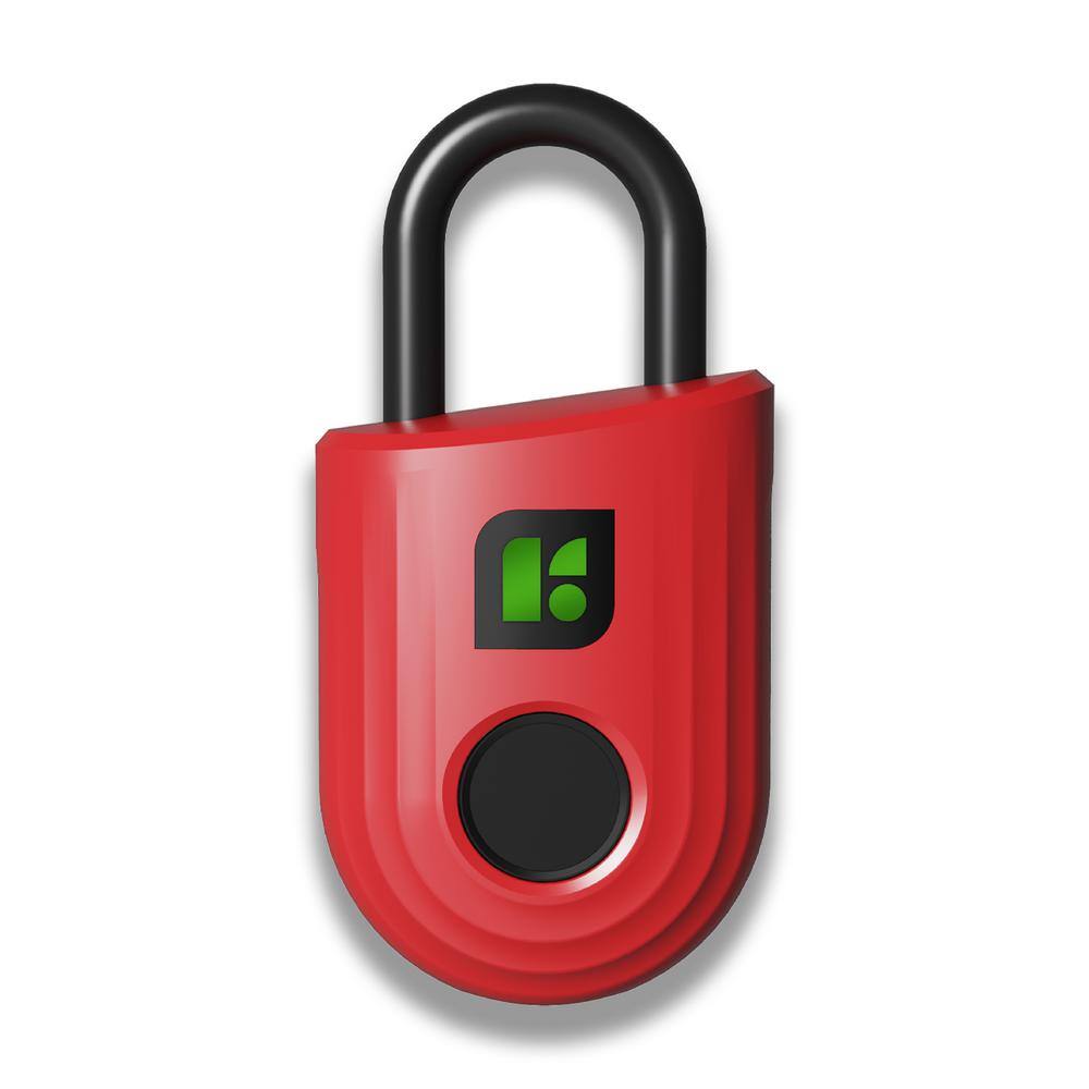 Red Keyless Fingerprint Padlock with Mobile App