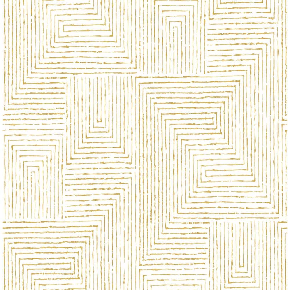 Honey Gold Geometric Non-Woven Wallpaper Roll