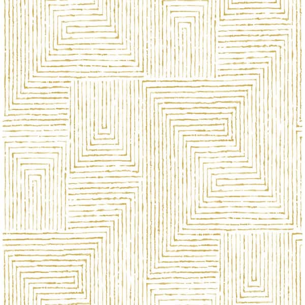 SCOTT LIVING Merritt Honey Geometric Honey Paper Strippable Roll (Covers 56.4 sq. ft.)