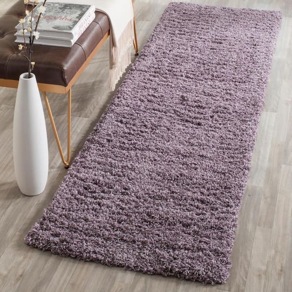Laguna Shag Purple 2 ft. x 8 ft. Solid Runner Rug