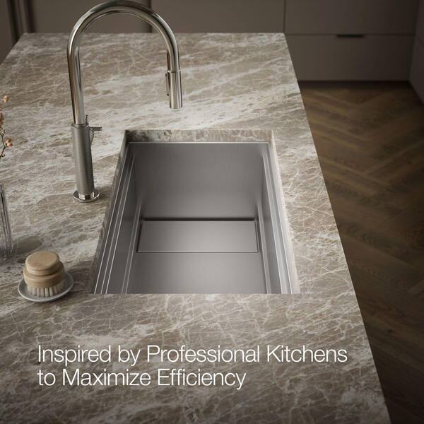 KOHLER Synthos 33.75 in Undermount Single Bowl Stainless Steel