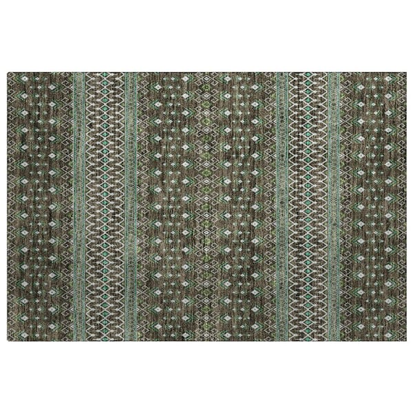 Dream Shag Premium Machine Washable Abstract ADS708 Brown 2 ft. x 3 ft. Accent Rug