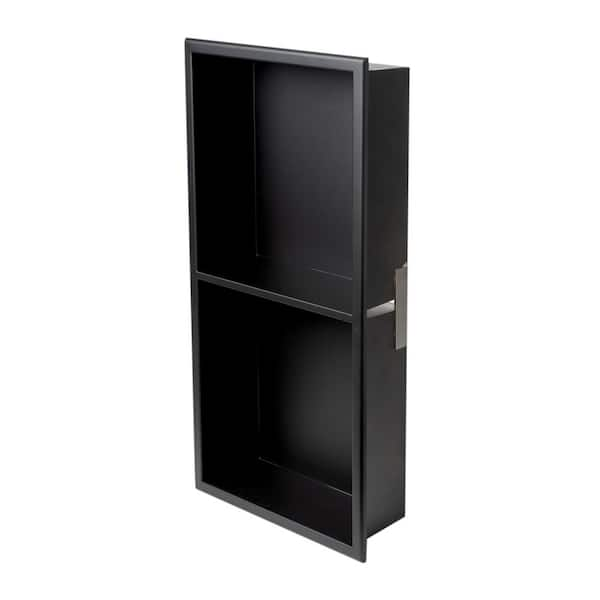 ALFI BRAND Black Matte 12 in. x 24 in. Stainless Steel Niche ABNC1224-BLA -  The Home Depot