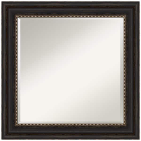 Amanti Art Medium Square Bronze Bronze/Copper Metallic Beveled Glass Modern Mirror (25 in. H x 25 in. W)
