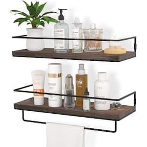 15.7 in. W x 5.7 in. D x 1.7 in. H Brown Wood Decorative Wall Shelf, Floating Shelves