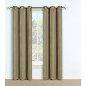 Thermal Stone Solid Polyester 42 in. W x 63 in. L Grommet Blackout Curtain