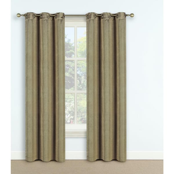Harper Lane Thermal Stone Solid Polyester 42 in. W x 84 in. L Grommet Blackout Curtain