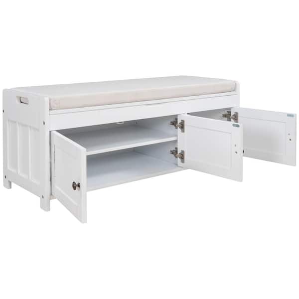 Unbranded 43.5 in. W x 16 in. D x 18 in. H Bathroom White Linen Cabinet