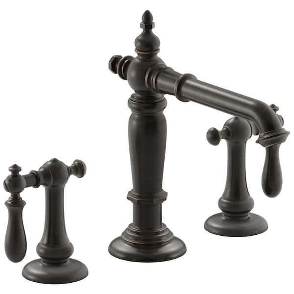KOHLER Artifacts 6.625 in. Bathroom Sink Spout with Column Design in Oil-Rubbed Bronze