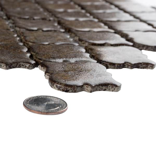 Hudson Tangier Brownstone 12 in. x 12 in. Porcelain Floor and Wall Mosaic Tile (11.0 sq. ft./Case)