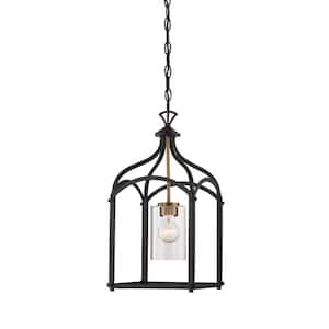Avondale 100-Watt 1-Light Oil Rubbed Bronze Pendant with Clear Glass Shade