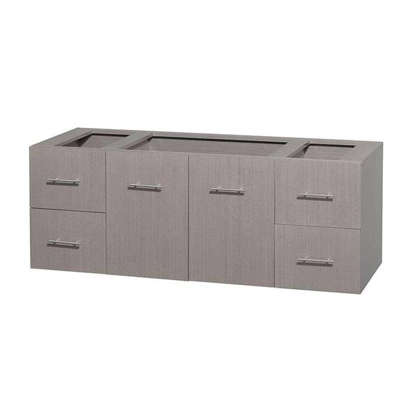 Wyndham Collection Centra 59 in. Vanity Cabinet Only in Gray Oak