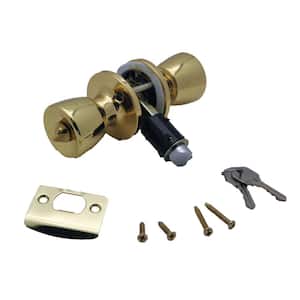 Entrance Door Knob-Knob Lock Set in Polished Brass