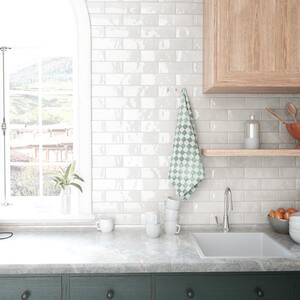 Passion Blanco 2.56 in. x 7.87 in. Glossy Porcelain Brick Look Wall Tile (3.78 sq. ft./Case)
