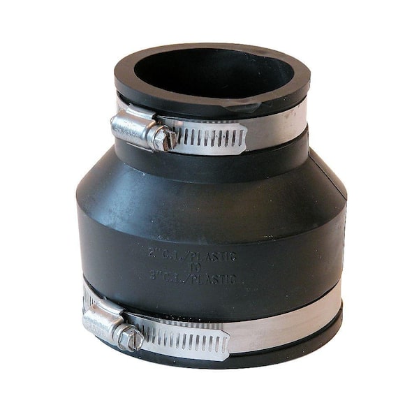 Fernco 3 in. x 2 in. PVC DWV Mechanical Flexible Coupling
