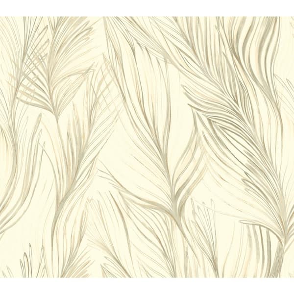 York Wallcoverings Beige Peaceful Plume Wallpaper, 27-in by 27-ft