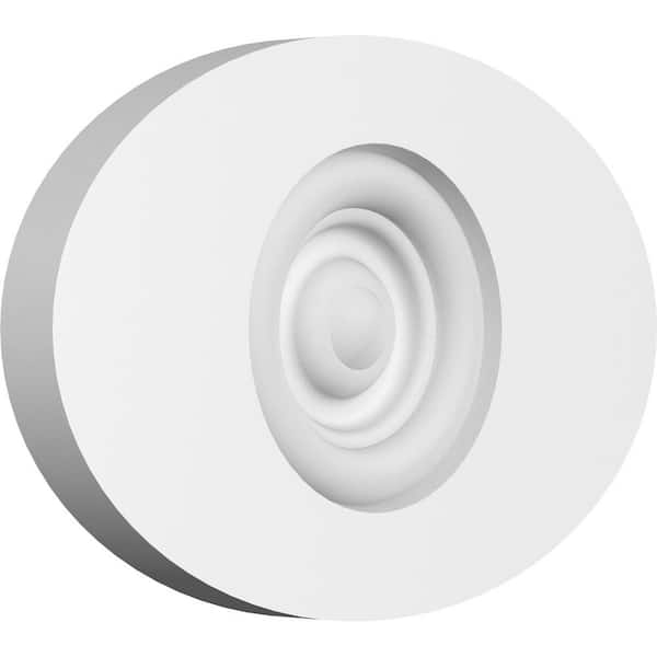 Ekena Millwork 1/2 in. x 6 in. x 4 in. Standard Dalton Bullseye Rosette with Square Edge Moulding