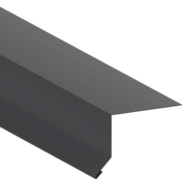 Gibraltar Building Products 1-1/4 in. x 2-1/4 in. x 10 ft. Hemmed Galvanized Steel Drip EdgeFlashing in Black