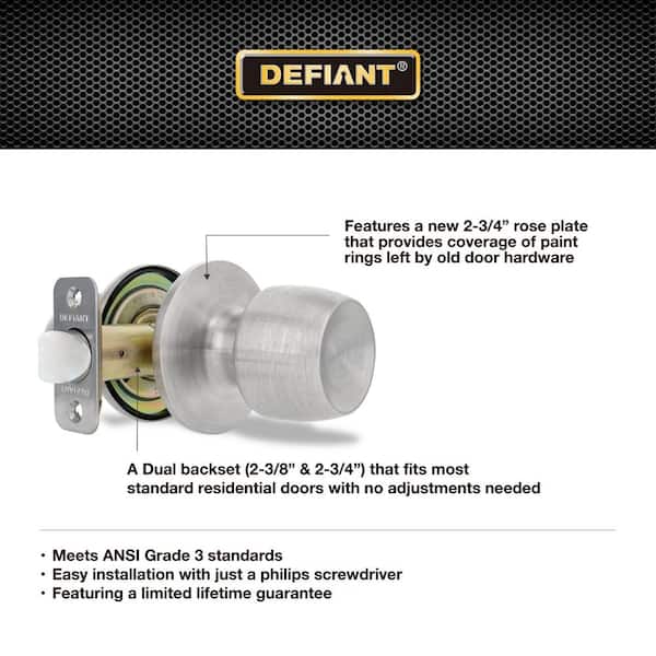 Defiant Brandywine Stainless Steel Passage Hall and Closet Door