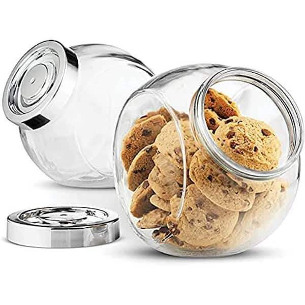 The Clean Store 2-Piece Glass Candy Jar Cookie Jar Set