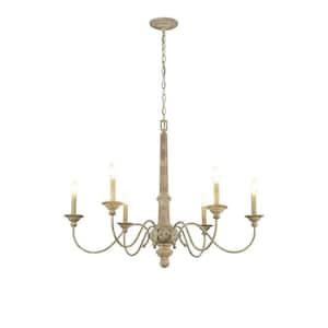 6-Light Grey No Decorative Accents Shaded Circle Chandelier for Dining Room;Foyer with No Bulbs Included