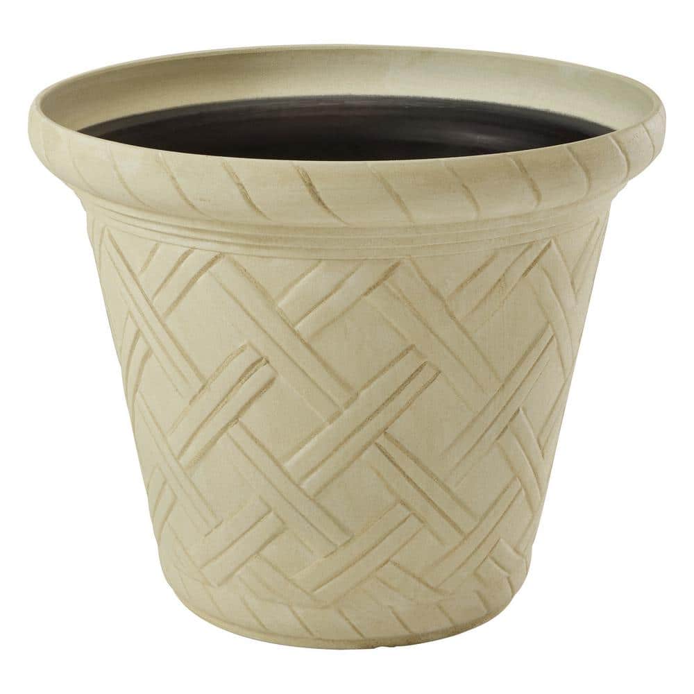 Frenchboro Large Cream Resin Round Planter (22 in. L x 22 in. W x 17.5 in. H) 2 Pack price history on PriceWatchPro