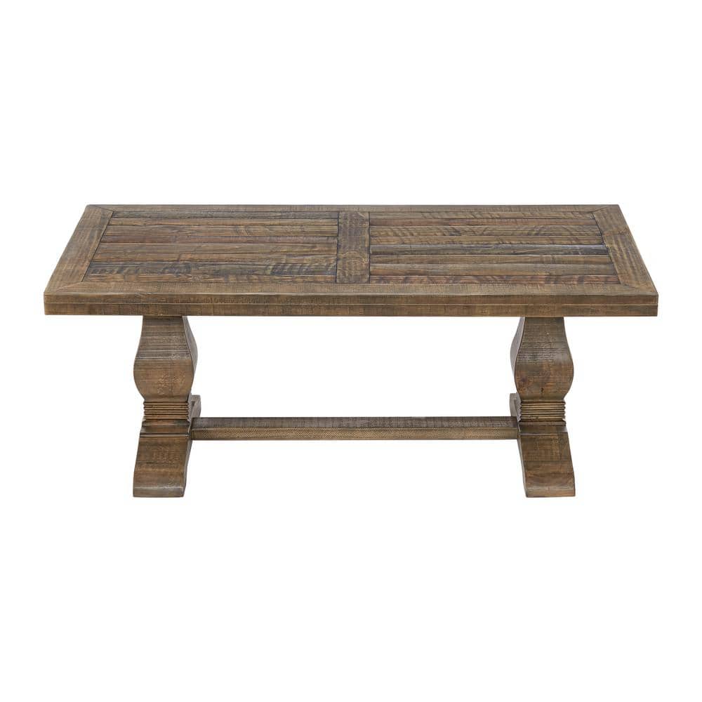 Reclaimed Natural Wood Rectangular Coffee Table with Storage