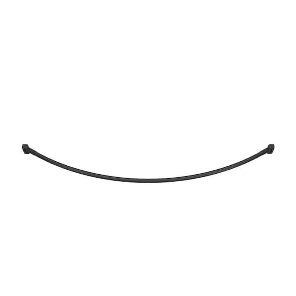 Flex 60 in. L Stainless Steel Tarnish Resistant Single Curved Shower Curtain Rod in Matte Black