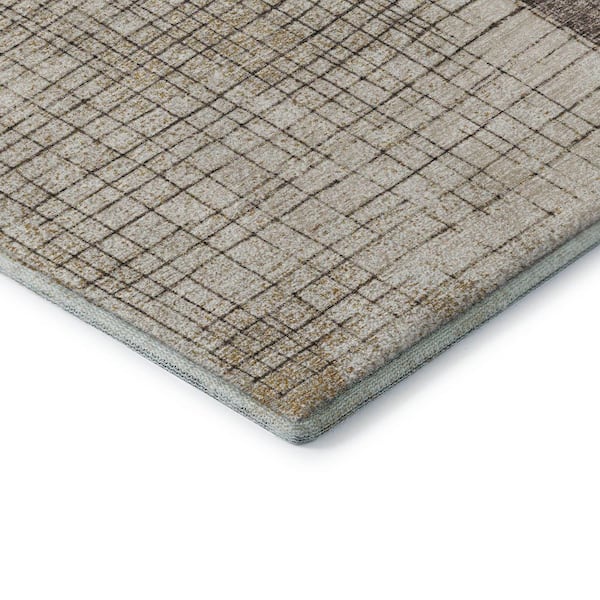 Mayfield Premium Machine Washable Abstract AMF2112 Brown 10 ft. x 14 ft. Area Rug