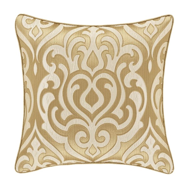 Unbranded Lagos Gold Polyester 20 in. Square Decorative Throw Pillow 20 x 20 in.