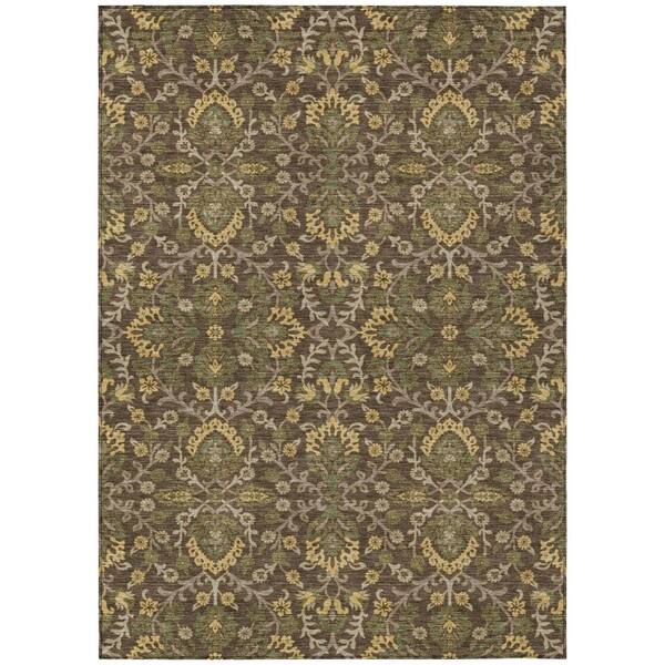 Chantille Machine Washable Indoor/Outdoor Abstract ACN2634 Chocolate 3 ft. x 4 ft. Area Rug