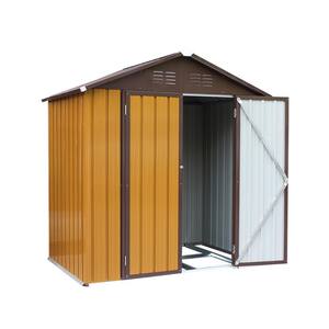6 ft. W x 4 ft. D Galvanized Double Door Metal Shed 23 sq. ft. Outdoor Storage Tool Shed for Garden/Backyard/Patio/Lawn