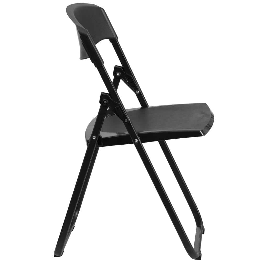 Hercules Series 32.25" Black Metal Armless Reception Chair