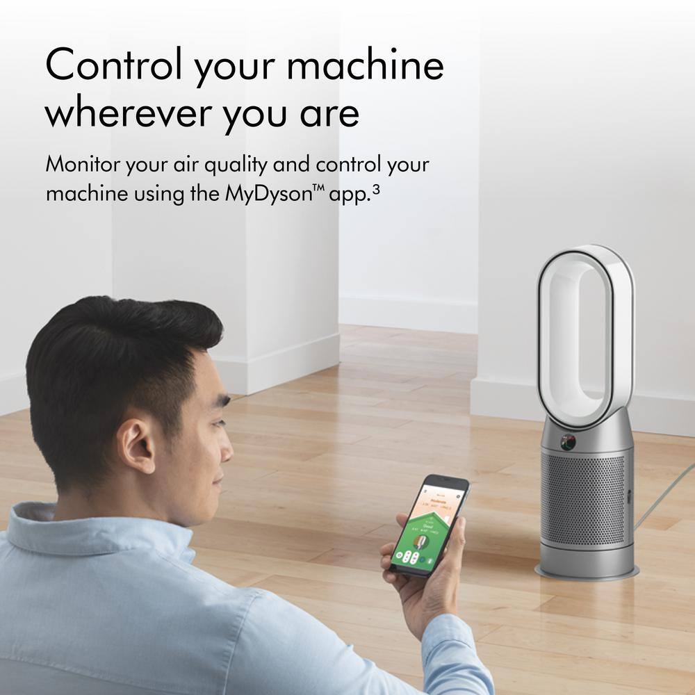 White and Silver Electric HEPA Air Purifier Fan Heater Combo