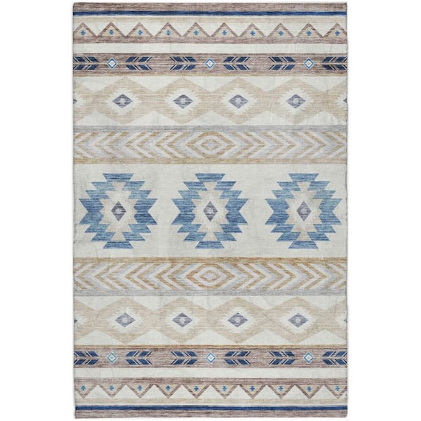Dream Shag Premium Machine Washable Abstract ADS178 Taupe 3 ft. x 5 ft. Area Rug