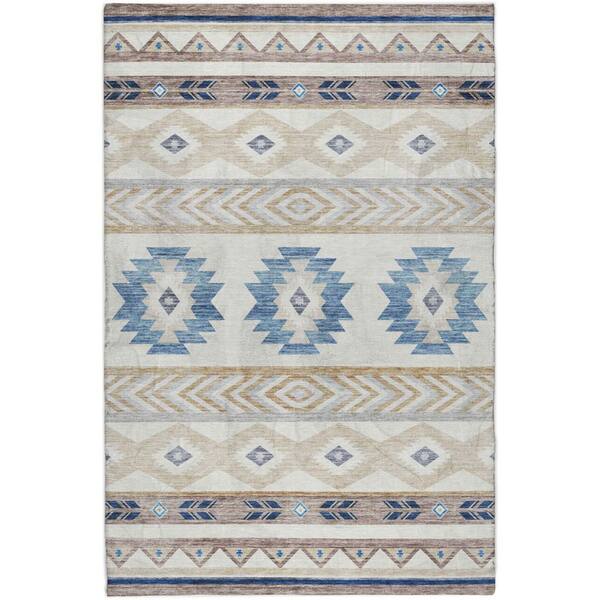 Dream Shag Premium Machine Washable Abstract ADS178 Taupe 8 ft. x 10 ft. Area Rug