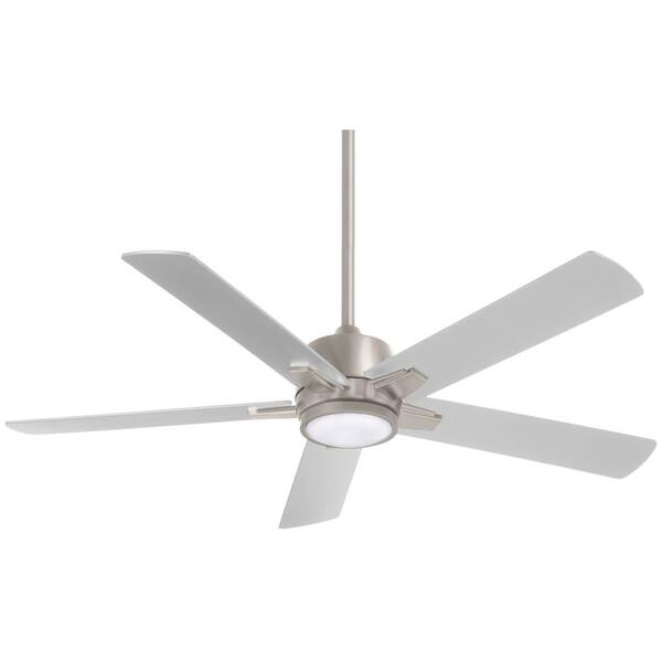 MINKAAIRE Stout 54 in. LED Indoor Brushed Nickel Ceiling Fan with