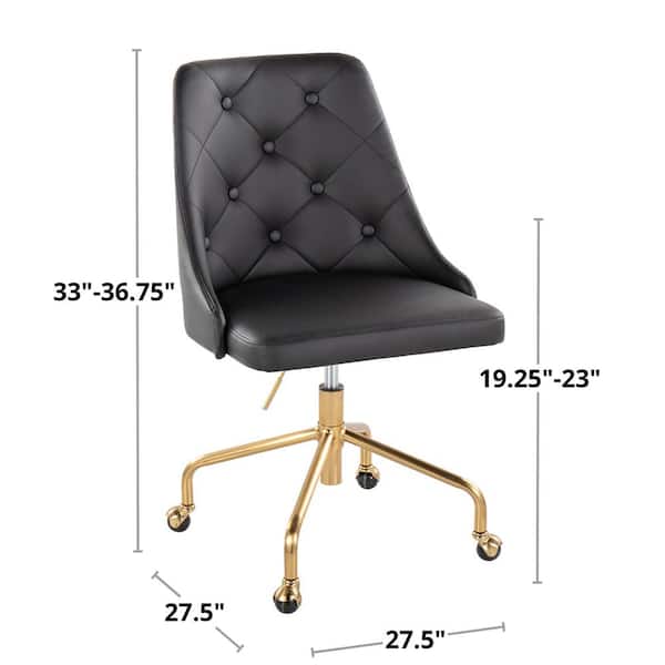 Lumisource Marche Faux Leather Adjustable Height Office Chair in