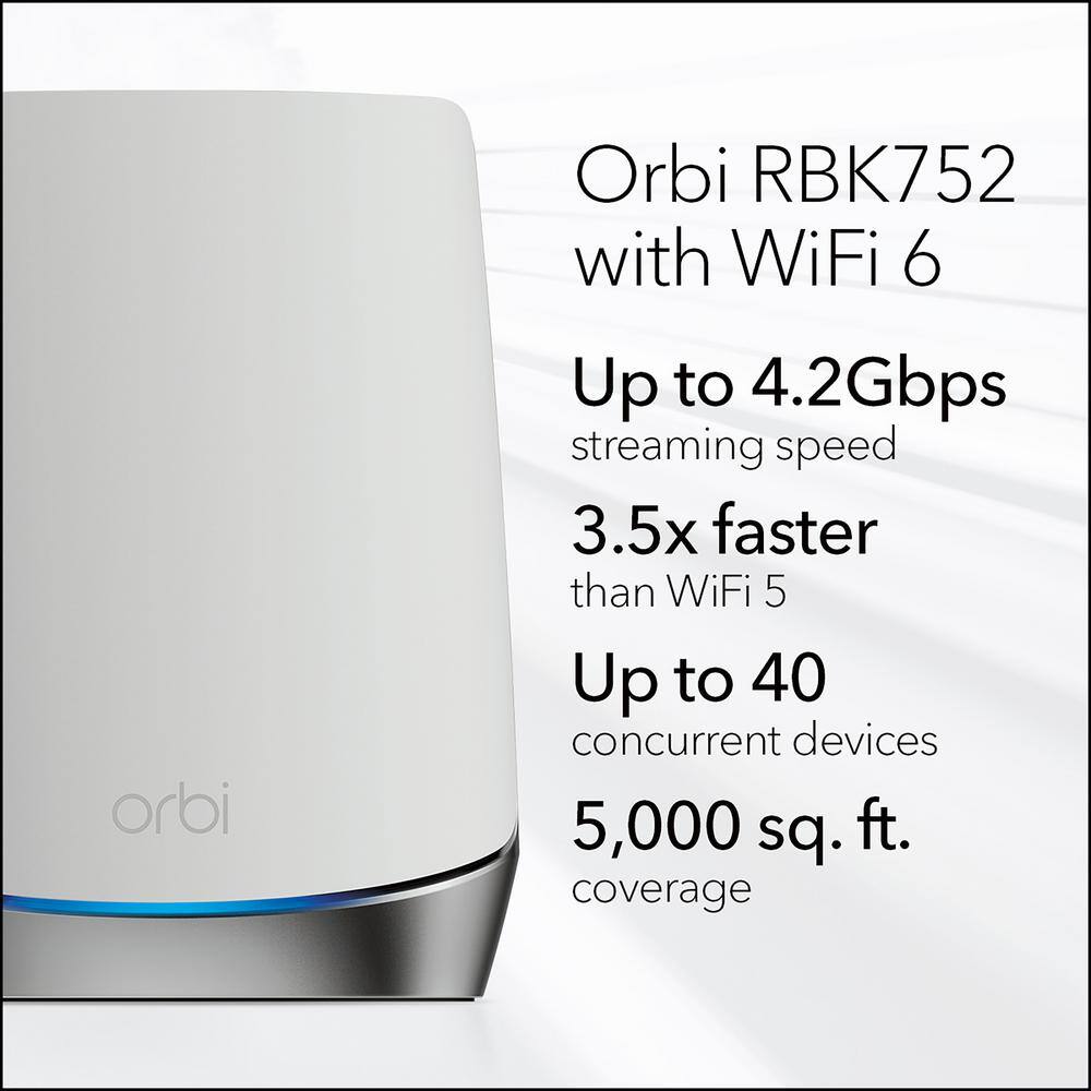 Buy Orbi AX4200 TriBand WiFi 6 Mesh System with Router + 1 Satellite