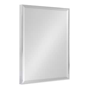 Medium Rectangle Chrome Silver Beveled Glass Contemporary Mirror (24.75 in. H x 18.75 in. W)