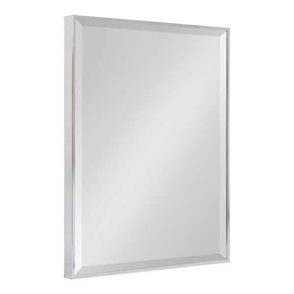 Kate and Laurel Medium Rectangle Chrome Silver Beveled Glass Contemporary Mirror (24.75 in. H x 18.75 in. W)